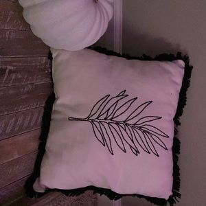 Reversible leaf throw pillow